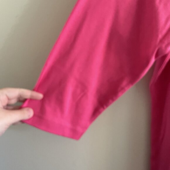 Quacker Factory Women L Pink Rhinestone Braided Sparkle 3/4 Sleeves T-Shirt NWT - Picture 3 of 11